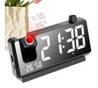 Generico Digital Clock Projector - Smart Electronic Alarm Clock With Temperature Sensor,180 Degree Rotatable Digital Clocks Projector, Modern Desk Decor For Bedroom