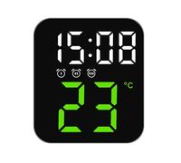 Generico Digital Wall Clock, Battery Operated Temperature Display, 11.2x5x12.5cm/4.41x1.97x4.92 inches Adjustable Brightness Dimmer, Smart Clocks for, Bedroom, Modern Home Decor