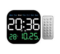 Generico Digital Wall Clock, LED Remote Control Square Alarm with Temperature and Humidity Display for Accurate Timekeeping and Monitoring in Home, Bedroom, Living Room, Office, School, Apartment Use