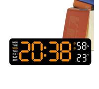 Generico Digital Wall Clock, Rectangular LED Display Clock, Multifunctional Electronic Timepiece, Modern Home Decor Accessory, Large Font Alarm Design, Suitable for Kitchen Living Room Bedroom Office