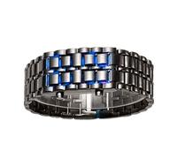 Generico Digital Watch, Stainless Steel Double LED Screens Accurate Device, LED Waterproof Digital Watches with Clear Time Display, Stainless Steel Electronic Watch for Daily Wear Durability