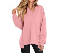 Generico Diligentup Womens Oversized Sweatshirt, Long Sleeve Tunic Shirts V Neck Loose Pullover Tops,2025 Trendy Fall Teen Girls Outfit (3,XXL)