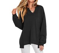 Generico Diligentup Womens Oversized Sweatshirt, Long Sleeve Tunic Shirts V Neck Loose Pullover Tops,2025 Trendy Fall Teen Girls Outfit (1,L)