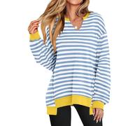 Generico Diligentup Womens Oversized Sweatshirt, Long Sleeve Tunic Shirts V Neck Loose Pullover Tops,2025 Trendy Fall Teen Girls Outfit (2,L)