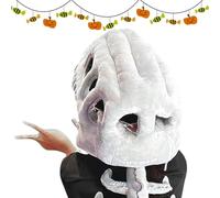Generico Dinosaur Costume, Plush Skeleton Dinosaurs Halloween Outfit, Fun Cosplay Dress-Up Suit, 1 Set Black & White for Men Women Kids Adults Performance Average size