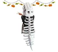 Generico Dinosaur Costume, Plush Skeleton Dinosaurs Halloween Outfit, Fun Cosplay Dress-Up Suit, 1 Set Black & White for Men Women Kids Adults Performance Average size