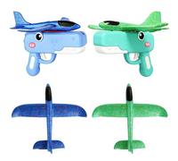 Generico Dinosaur Foam Glider Launcher Toy, Foam Glider Airplane Launcher Toy Dual Flight Modes, Fun Outdoor Flying Catapult Toy - Fun Birthday Gifts & Party Favors (2PCS * A)