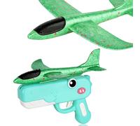 Generico Dinosaur Foam Glider Launcher Toy, Foam Glider Airplane Launcher Toy Dual Flight Modes, Fun Outdoor Flying Catapult Toy - Fun Birthday Gifts & Party Favors (1PCS * Green)