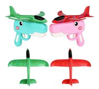 Generico Dinosaur Foam Glider Launcher Toy, Foam Glider Airplane Launcher Toy Dual Flight Modes, Fun Outdoor Flying Catapult Toy - Fun Birthday Gifts & Party Favors (2PCS * C)