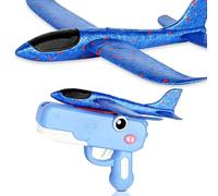 Generico Dinosaur Foam Glider Launcher Toy, Foam Glider Airplane Launcher Toy Dual Flight Modes, Fun Outdoor Flying Catapult Toy - Fun Birthday Gifts & Party Favors (1PCS * Blue)