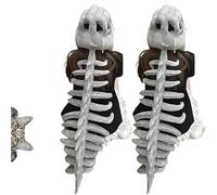 Generico Dinosaur Skeleton Costume,Realistic Dinosaur Skeleton Costume Set, Halloween Dinosaur-Themed Skull Cosplay Props (2 PCS)