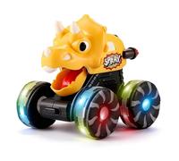 Generico Dinosaur Toy Car, Interactive Car Figurine with LED Light, Press-Driven Dinosaur Truck for Boys Girls Kids Birthday Christmas Parties