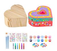 Generico Dipingi il in legno, set da pittura per, kit artigianali per, a forma di cuore per e mestieri per ragazzi e ragazze 3 ai 12