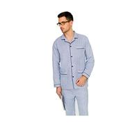 Generico Diplomat Pigiama Uomo Flanella 100% Cotone Casacca con Bottoni Moda Egidio (M 50, Azzurro Medio)