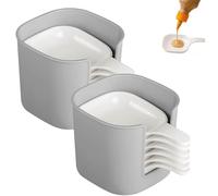 Generico Dipping Sauce Plate and Holder Set, 6Pcs Plastic Dipping Dish with Storage Box Mini Home Kitchen Seasoning Sauce Dishes Bowls,for ketchup, Soy, Barbecue & Party Dinner (2 Sets)