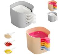 Generico Dipping Sauce Plate And Holder Set, 7 Pcs Dipping Sauce Plate, Mini Ceramic Bowls with Handle for Ketchup, Soy, Appetizers & Party Snacks (C-2pcs)