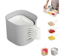 Generico Dipping Sauce Plate and Holder Set, 7 Pcs Dipping Sauce Plate, Mini DippingBowls with Handle, Space-Saving Design, for Ketchup Soy Barbecue (Style A*1)