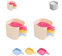 Generico Dipping Sauce Plate And Holder Set, 7 Pcs Dipping Sauce Plates and Holder Set, Mini Home Kitchen Vinegar Soy Sauce Dish Set, for Ketchup, Soy, Barbecue and Party Dinner (Colorful,2pcs)