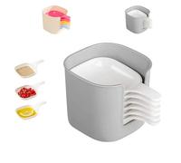 Generico Dipping Sauce Plate And Holder Set, 7 Pcs Dipping Sauce Plates and Holder Set, Mini Home Kitchen Vinegar Soy Sauce Dish Set, for Ketchup, Soy, Barbecue and Party Dinner (Off-white,1pcs)
