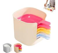 Generico Dipping Sauce Plate And Holder Set, 7PCS Plastic Dipping Bowls with Storage Box, Mini DippingBowls with Handle, for Ketchup, Soy, Barbecue and Party Dinner (Multicolor*1)