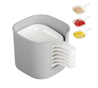 Generico Dipping Sauce Plate and Holder Set, Mini Dipping Bowls with Handle, 7 Pcs Dipping Sauce Plate, Vinegar & Soy Sauce Dish Set, for Ketchup, Soy, Barbecue and Party (1 Set)
