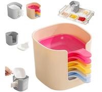 Generico Dipping Sauce Plate and Holder Set, Mini Home Kitchen Seasoning Sauce Dishes Bowls, 6Pcs Plastic Dipping Dish with Storage Box, for Condiments, Snacks, and Fruits (Colorful)