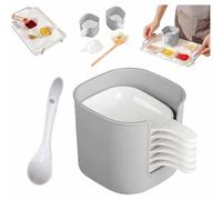 Generico Dipping Sauce Plate and Holder Set, Reputation Dipping Sauce Plates for BBQ, Hot Pot, Bento, and Daily Meals, Lightweight PP Condiment Bowls with Organizer Stand (1 Pc)