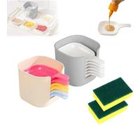 Generico Dipping Sauce Plate And Holder Set, Soy Sauce Dish, Dipping Bowls, Mini Home Kitchen Seasoning Sauce Dishes Bowls, for Ketchup, Soy, Barbecue and Party Dinner (White+Multicolor)