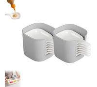 Generico Dipping Sauce Plate and Holder, Vinegar & Soy Sauce Dish Set with Handle, Including 6 Counts Seasoning Dish with Storage Box for Sampling and Dipping Restaurant Home Party Use (2 sets)