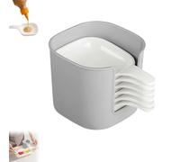 Generico Dipping Sauce Plate and Holder, Vinegar & Soy Sauce Dish Set with Handle, Including 6 Counts Seasoning Dish with Storage Box for Sampling and Dipping Restaurant Home Party Use (1 set)