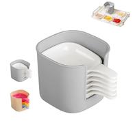Generico Dipping Sauce Plate & Holder Set,6-Piece Mini Dipping Bowls with Handle and Stackable Storage Box,Plastic Soy Sauce Dishes for Ketchup,Wasabi,Condiments,Dessert,and Party Use (A)