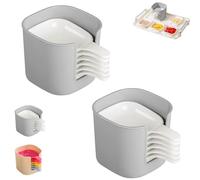 Generico Dipping Sauce Plate & Holder Set,6-Piece Mini Dipping Bowls with Handle and Stackable Storage Box,Plastic Soy Sauce Dishes for Ketchup,Wasabi,Condiments,Dessert,and Party Use (2PC*A)