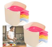 Generico Dipping Sauce Plate & Holder Set, Multifunctional Dipping Sauce Holder, Can Be Used As Dip, Snack, Dessert, Fruit, Seasoning, Side Dish, Etc (Multicolor*2)