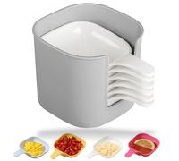 Generico Dipping Sauce Plate & Holder Set, Multifunctional Dipping Sauce Holder, Can Be Used As Dip, Snack, Dessert, Fruit, Seasoning, Side Dish, Etc (white)