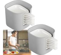 Generico Dipping Sauce Plate & Holder Set, Multifunctional Dipping Sauce Holder, Can Be Used As Dip, Snack, Dessert, Fruit, Seasoning, Side Dish, Etc (white*2)