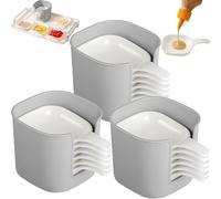 Generico Dipping Sauce Plate & Holder Set, Reputatioin Plate, Mini Dipping Bowls with Handle, For Ketchup, Soy, Barbecue and Party (3pcs)