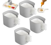 Generico Dipping Sauce Plate & Holder Set, Reputatioin Plate, Mini Dipping Bowls with Handle, For Ketchup, Soy, Barbecue and Party (4pcs)