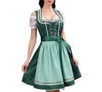 Generico Dirndl Da Donna Midi Vestito Medievale Sexy Costume Tradizionale Elegante Abito Bavarese Beer Bavarian Women's Dress Stile Oktoberfest