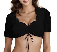 Generico Dirndl Donna Camicetta Del Merletto Camicia Donna Estiva Camicia Bianca Bluse per Bluse Damen Oktoberfest Chic ed Elegante Soffici
