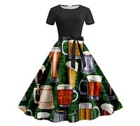 Generico Dirndl Signore 2025 Vestito Medievale Donna Costume Tradizionale Bavarese Abiti Midi Per Le Lunghi Sexy Abito Da Taverna Carnevale