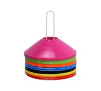 Generico Disc Cones - 50 Pieces Stackable Colorful Soccer Training Marker Cones with Carry Holder for Football Basketball Baseball Agility Drills, Sports Practice Equipment