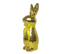 Generico Disco Ball Bunny - Reflective Mirror Glass Easter Rabbit, Glam Holiday Figurine, Tabletop Decor, Light Reflecting Sculpture, Modern Prism Bunny Statue | For Mantel Shelf