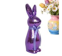 Generico Disco Ball Bunny - Reflective Mirror Glass Easter Rabbit, Glam Holiday Figurine, Tabletop Decor, Light Reflecting Sculpture, Modern Prism Bunny Statue | For Mantel Shelf