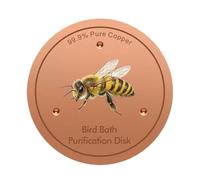 Generico Disco Purificatore per Bagno degli da Esterno,Pulitore per Fontana con Disegno Ape,Disco in Rame per Abbeveratoio | per Utilizzo in Giardino su Terrazza Cortile Patio Balcone e