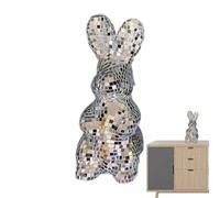 Generico Disco Rabbit - Shiny Silver Reflective Sculpture, Premium Handmade Craft, Compact Tabletop Size, Festive Decorative Piece | Party Decor, Office Desk, Living Room, Holiday Ornaments