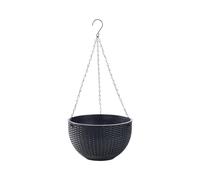 Generico Disegni modelli in rattan per contenitori per piante, Black | Vasi da fiori per piante in resina per la decorazione della parete del balcone casa Accessori per piantare