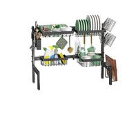 Generico dish rack, Grande Scolapiatti Sopra Il Lavandino, Ripiano Portaoggetti For Stoviglie Da Cucina, Altezza E Lunghezza Regolabili, Antiruggine, Nero ,for Kitchen(4 baskets)
