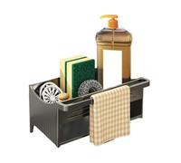 Generico dish rack, Scaffale portaoggetti for lavello da cucina con scarico automatico, in plastica, for lavabo, porta sapone, spugna, organizer for shampoo e asciugamani da bagno ,for Kitchen(Gray)