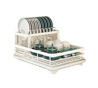 Generico dish rack, Scolapiatti da cucina, organizer regolabile for piatti con scolapiatti in acciaio inox ,for Kitchen(2-layer white)