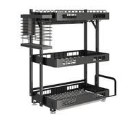 Generico dish rack, Scolapiatti Da Parete, Mensola Portaoggetti Sospesa Con , Portacoltelli E Bacchette For La Cucina ,for Kitchen(3 Tiers)